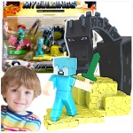 FIGURKA Z GRY MINECRAFT ZESTAW STEVE SMOK ZESTAW FIGUREK DO ZABAWY 4w1 XXL