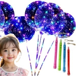 KOLOROWY BALON LED ŚWIECĄCY DUŻY MOCNY ŚWIATEŁKA NA PATYKU DEKORACJA ŚWIECI