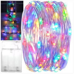 LAMPKI NA CHOINKĘ LED NA DRUCIKU ŚWIATEŁKA NA BATERIE DRUCIK OŚWIETLENIE 5M