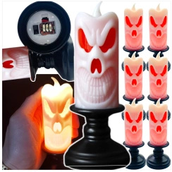 LAMPKA ELEKTRYCZNA NA HALLOWEEN OZDOBA ŚWIECZKA 13cm DUCH ŚWIECA LED 6szt.