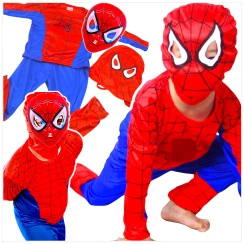 SPIDERMAN - STRÓJ DLA CHŁOPCA + MASKA rozmiar M 110-122
