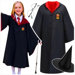STRÓJ HARRY POTTER + OKULARY + RÓŻDŻKA ZESTAW HARREGO POTTERA