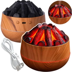 NAWILŻACZ DYFUZOR POWIETRZA LED USB AROMATERAPIA EFEKT OGNIA KOMINEK DO DOMU