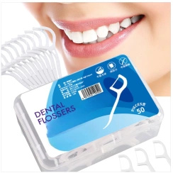 WYKAŁACZKI Z NICIĄ DENTYSTYCZNĄ NITKO WYKAŁACZKI DO ZĘBÓW ZESTAW 100 SZTUK