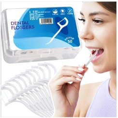 WYKAŁACZKI Z NICIĄ DENTYSTYCZNĄ NITKO WYKAŁACZKI DO ZĘBÓW ZESTAW 300 SZTUK