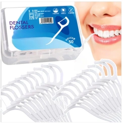 WYKAŁACZKI Z NICIĄ DENTYSTYCZNĄ NITKO WYKAŁACZKI DO ZĘBÓW ZESTAW 400 SZTUK