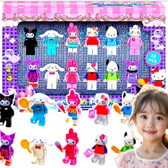 FIGURKI KUROMI DUŻY ZESTAW 12w1 FIGURKA HELLO KITTY MY MELODY KUROMI 
