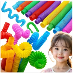 DUŻA RURKA ANTYSTRESOWA SENSORYCZNA GNIOTEK RURA POP TUBE XXL MEGA ROZCIĄGLIWA - ZESTAW 16 SZTUK