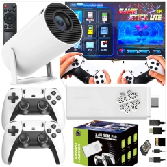 MEGA ZESTAW PROJEKTOR RZUTNIK ANDROID + KONSOLA RETRO 2x PAD 