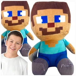 DUŻA PLUSZOWA MASKOTKA  MINECRAFT STEVE PLUSZAK POSTAĆ Z GRY PRZYTULANKA